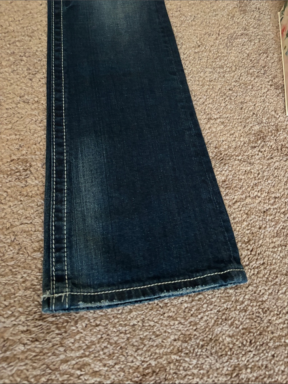 Miss Me Dark Indigo Bootcut Jeans with Gold Embroidery and Studs - Picture 9 of 13